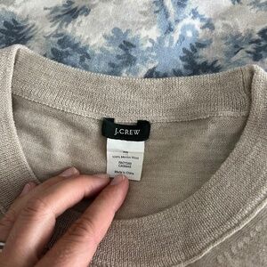 J.Crew Camel Crewneck 100% Merino Wool Sweater, Size XS